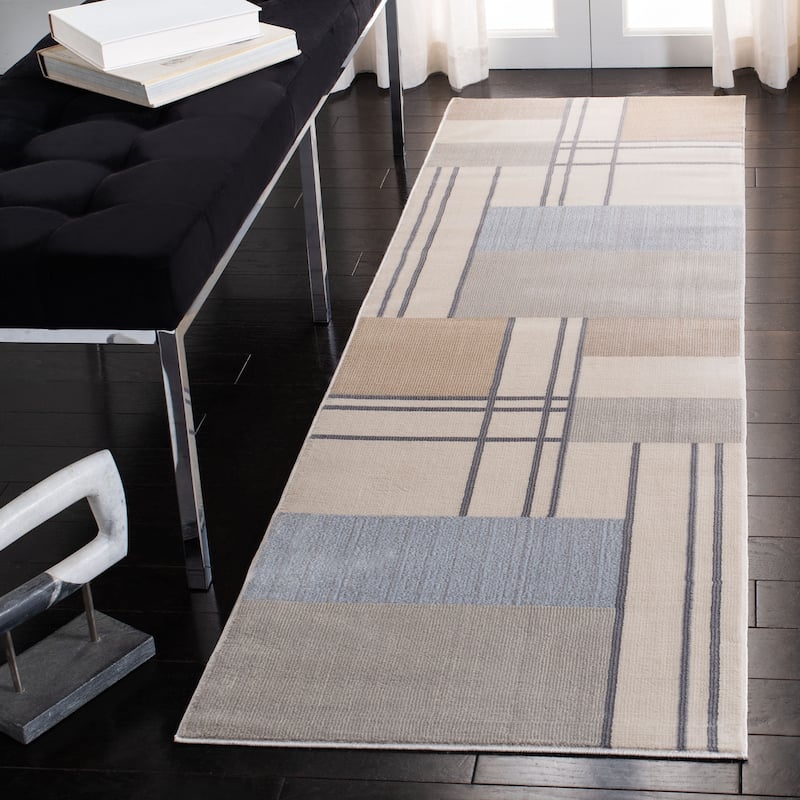 SAFAVIEH Orwell Sussie Mid-Century Modern Rug - 2'2" x 9' Runner - Ivory/Taupe