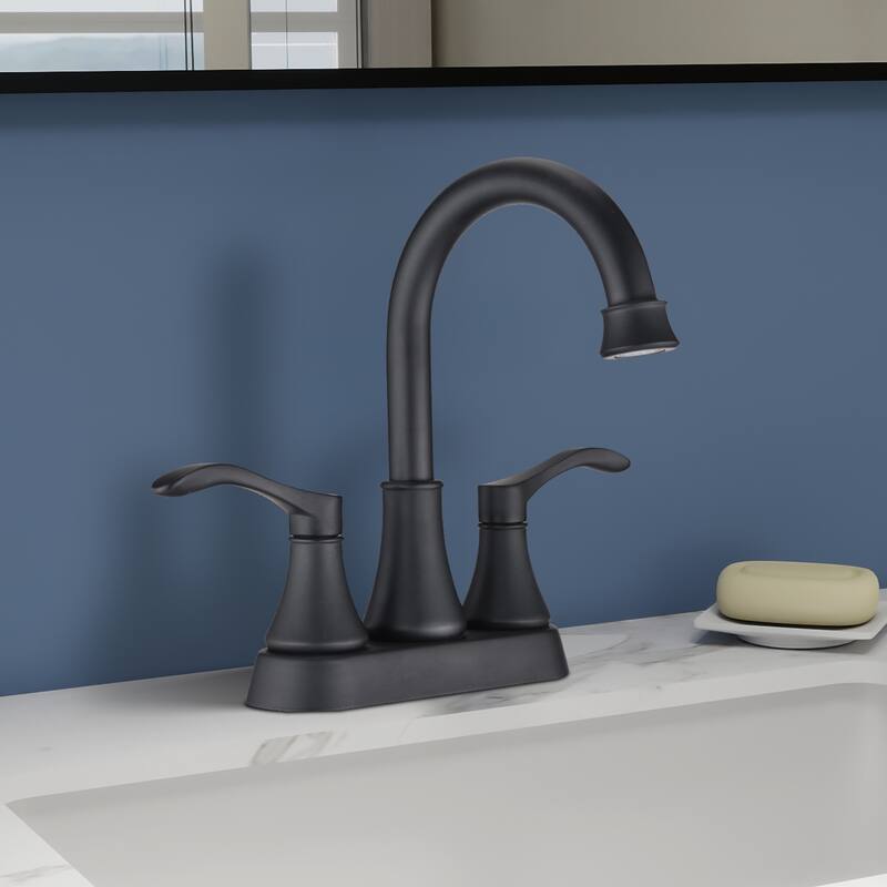 Topcraft Two Handle Bathroom Sink Faucet with Pop-Up Drainer