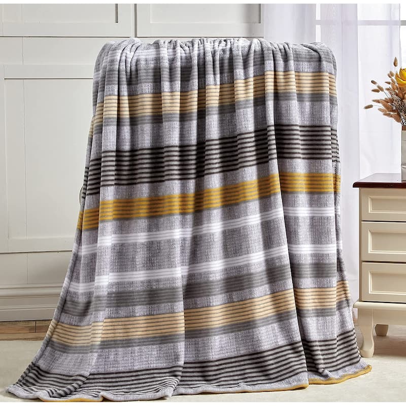 FAITH, HOPE, LOVE HOME DÉCOR - BREA Extra Heavy and Plush Throw Blanket (50" x 70") - Summer Stripes