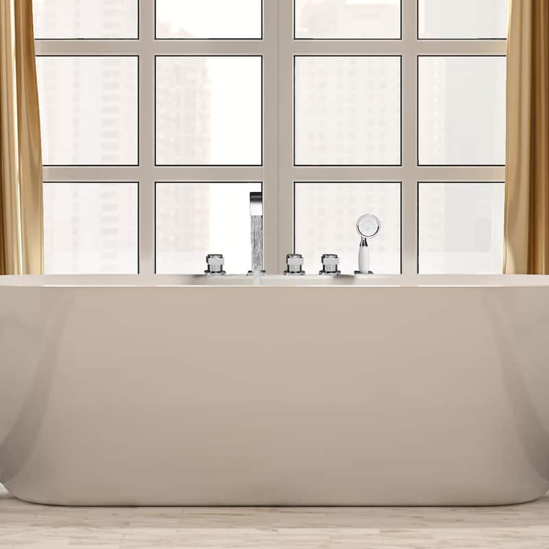 Altair Vikran Triple Handle Deck-Mount Roman Tub Faucet Trim with Handshower
