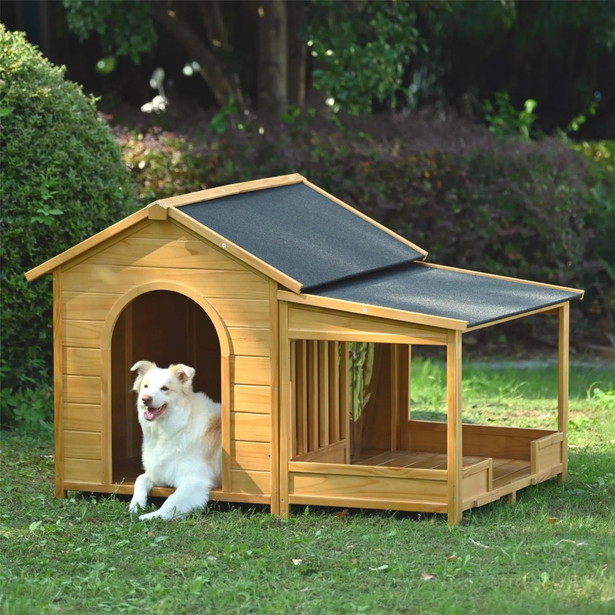 Large Natural Dog House With Asphalt Roof,Dog Houses For Large