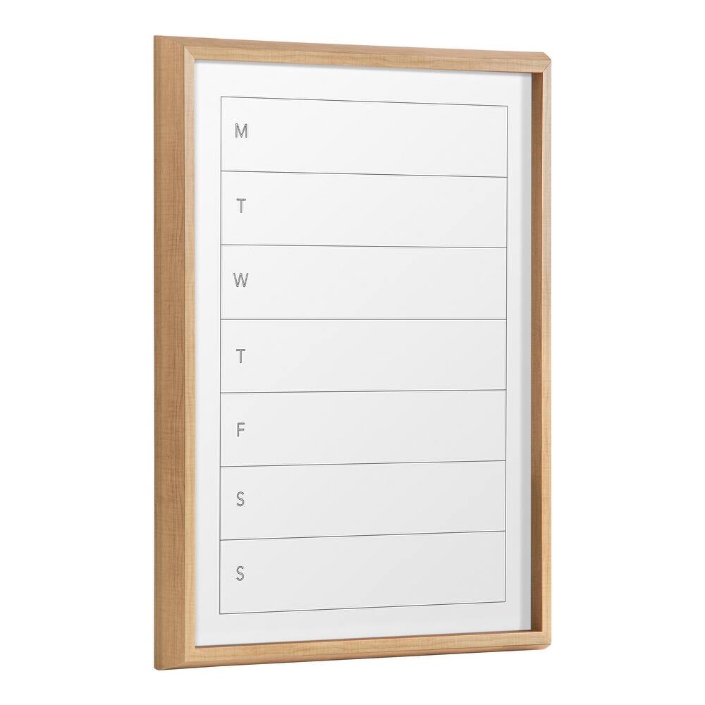 Kate and Laurel Blake Weekly Menu Framed Printed Glass by The Creative Bunch Studio - 18x24