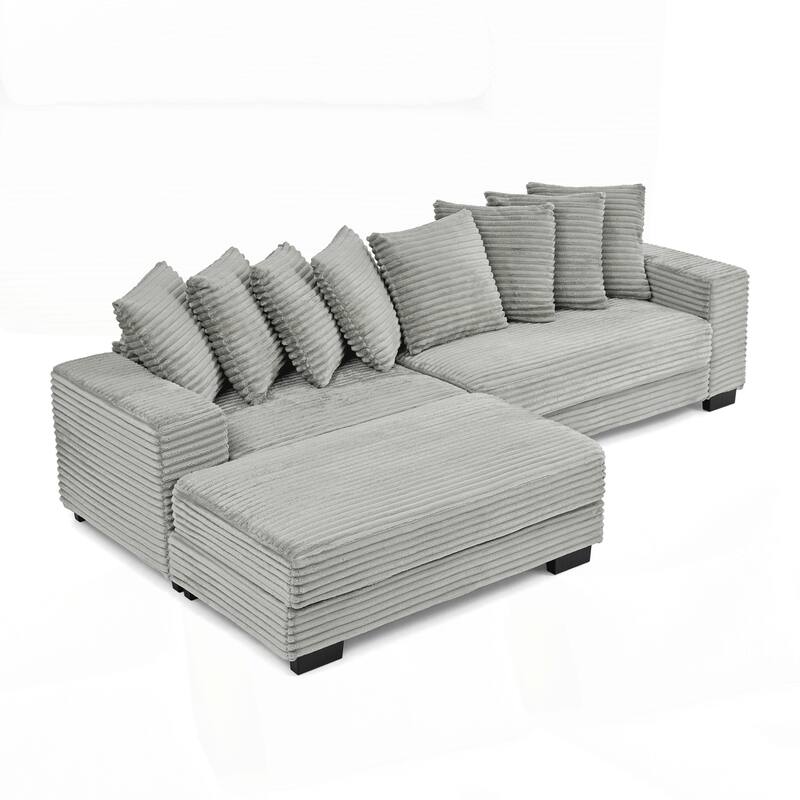L-Shaped Modular Convertible Sofa
