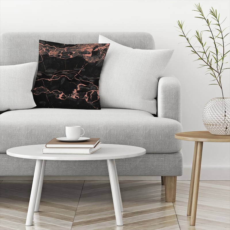 Copper On Black Marble - Decorative Throw Pillow - Bed Bath & Beyond ...