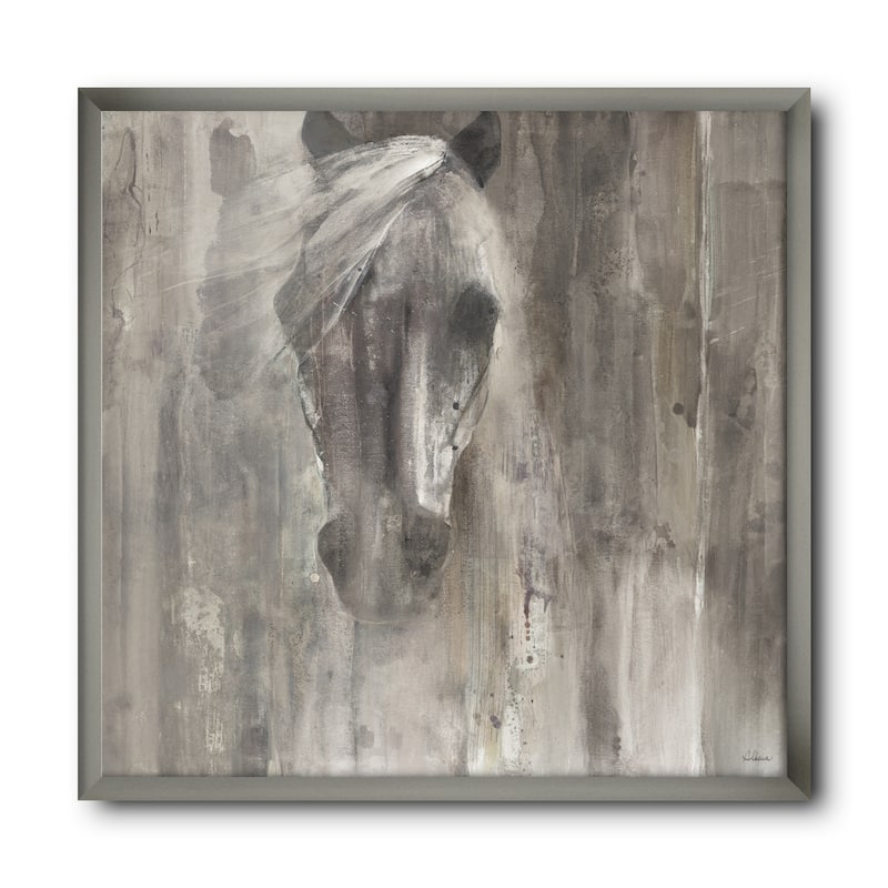 Designart "Farmhouse Horse" Modern Farmhouse Framed Art Print