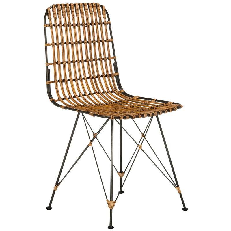SAFAVIEH Innocenta Wicker Croco Brown Dining Chair (Set of 2) - 18.1" x 19.7" x 33.7" - 18Wx20Dx34H