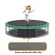 preview thumbnail 5 of 12, 14ft Green Round Outdoor Trampoline with Safety Enclosure Net and Ladder