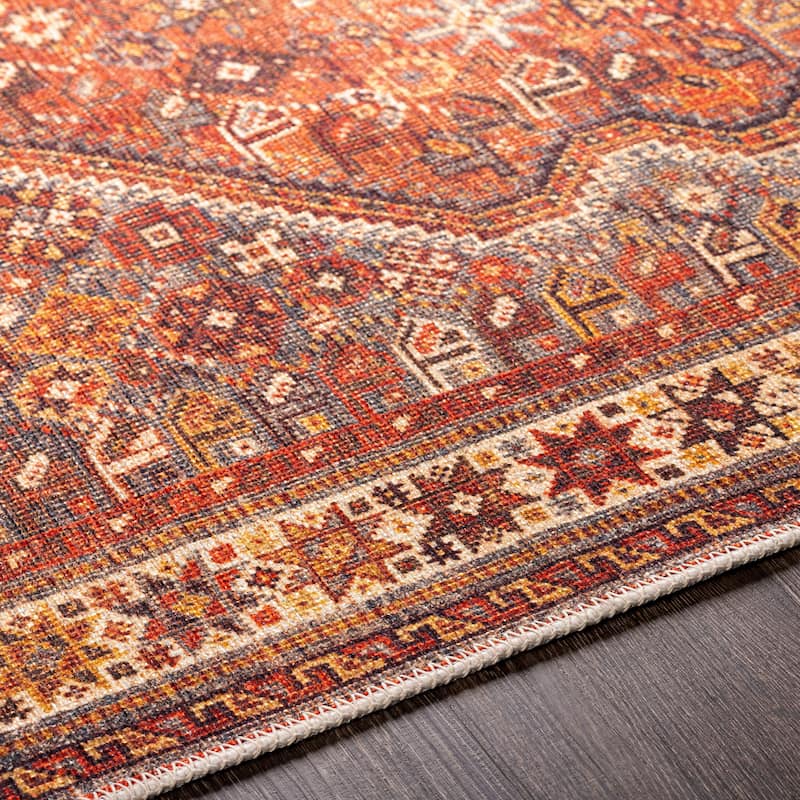 Livabliss Ernestina Machine Washable Medallion Area Rug