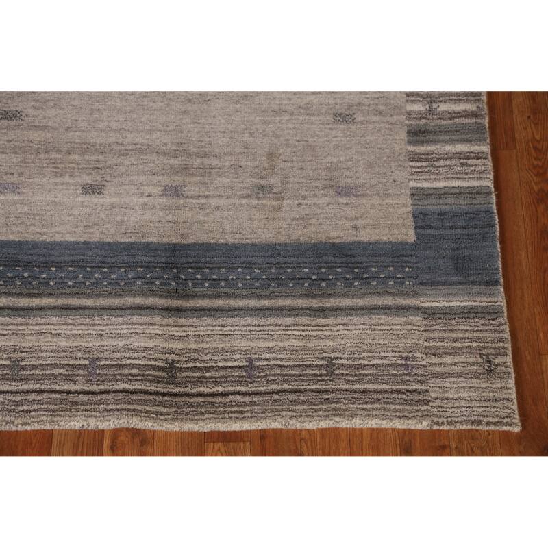 Brown Tribal Gabbeh Indian Rug Handmade Wool Carpet - 3'9" x 5'9"