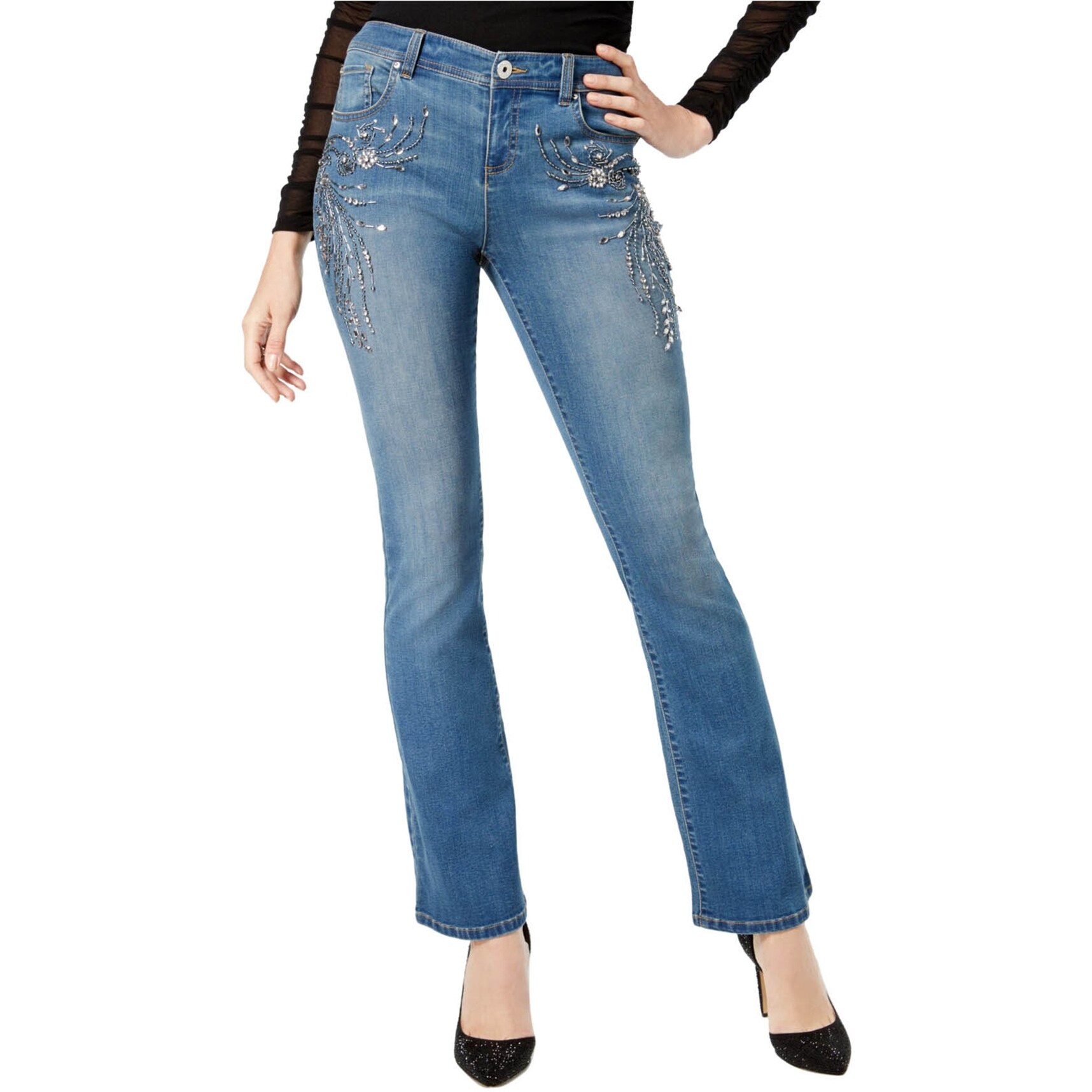 womens embellished jeans