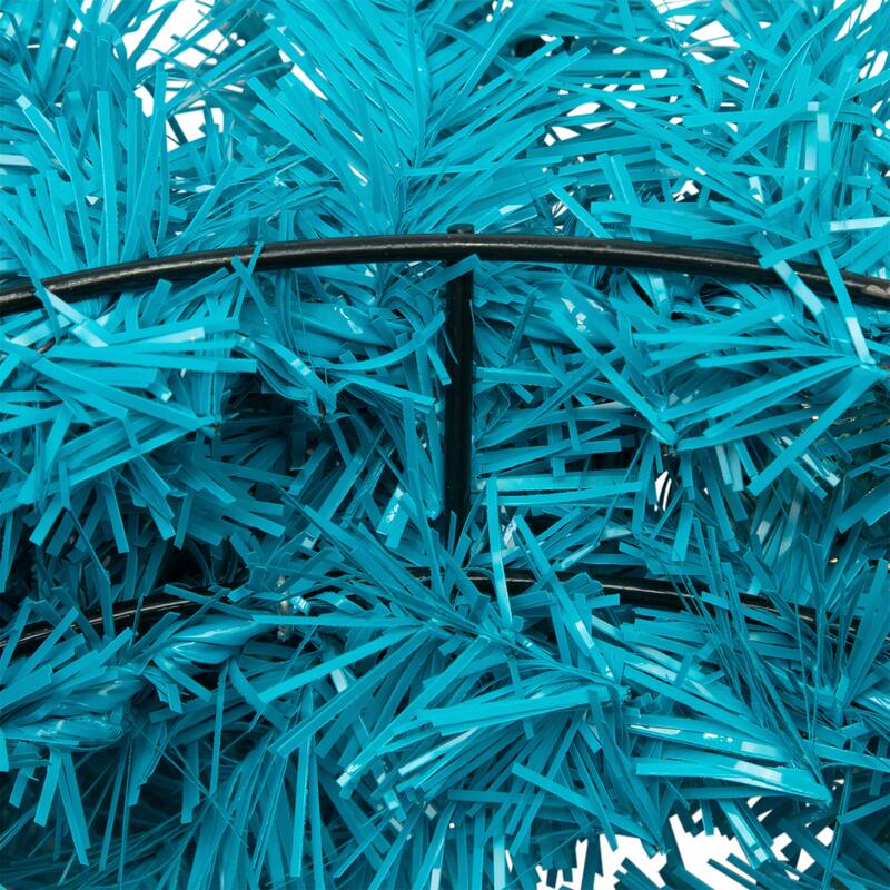 Pre-Lit Artificial Pine Christmas Wreath - 24" - Turquoise - Clear Lights