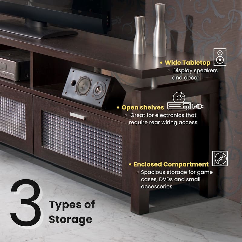 Posa Contemporary Espresso 71-inch Storage TV Console by Furniture of America