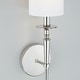 preview thumbnail 5 of 5, Abbie 1-light 5-inch Wall Sconce w/ White Fabric Shade