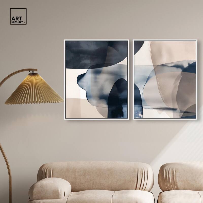 Monochrome Movement Canvas Set of 2 by Art Remedy