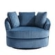 preview thumbnail 12 of 64, Oversized 43" W Plush Corduroy Recessed Arm Swivel Barrel Chair