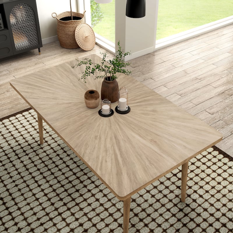 Furniture of America Marlowe Farmhouse 68-inch Brown Solid Wood Dining Table