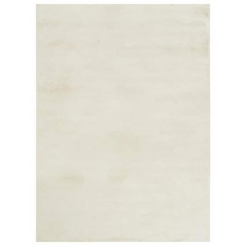 Ica 5 x 7 Area Rug, Non Slip Canvas Backing, Tie Dye Polyester, Off White - 5 x 7