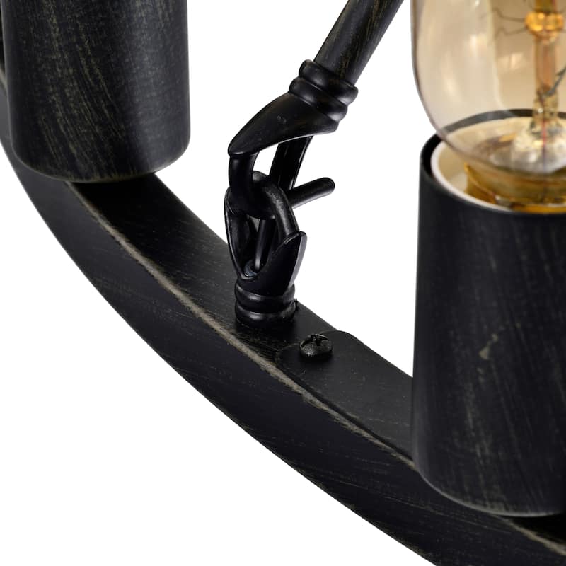 Eva 18-light Antique Black Metal Round Chandelier