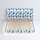 preview thumbnail 7 of 7, Queen Floating Upholstered Bed Frame with LED Lights, Charging Station, Storage Headboard, No Box Spring Needed, Blue Geometry