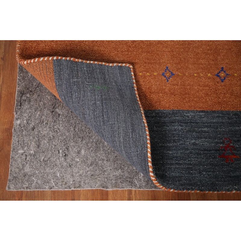 Multi-Color Striped Gabbeh Indian Area Rug Handmade Tribal Wool Carpet - 8'4"x 9'5"