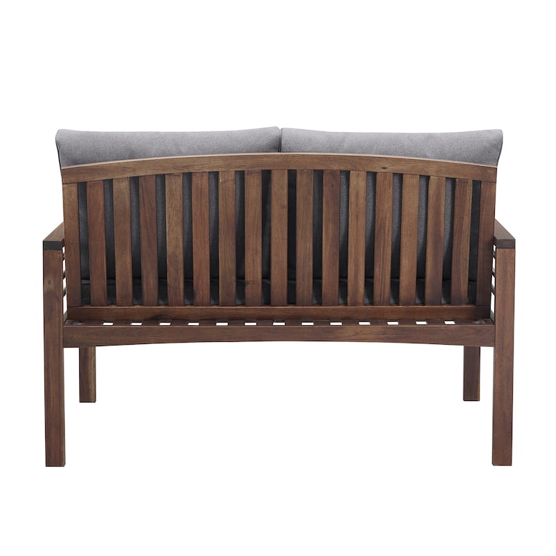 Middlebrook Acacia and Metal Outdoor Love Seat with Cushions