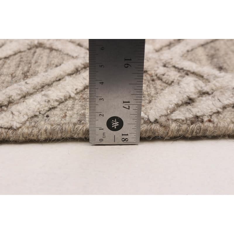 ECARPETGALLERY Hand-knotted Tangier Taupe Wool Rug - 5'2 x 7'11