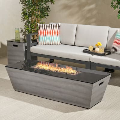 Langton Outdoor 56-Inch Rectangular Fire Pit with Tank Holder by Christopher Knight Home - 16.00" W x 16.00" L x 20.00" H