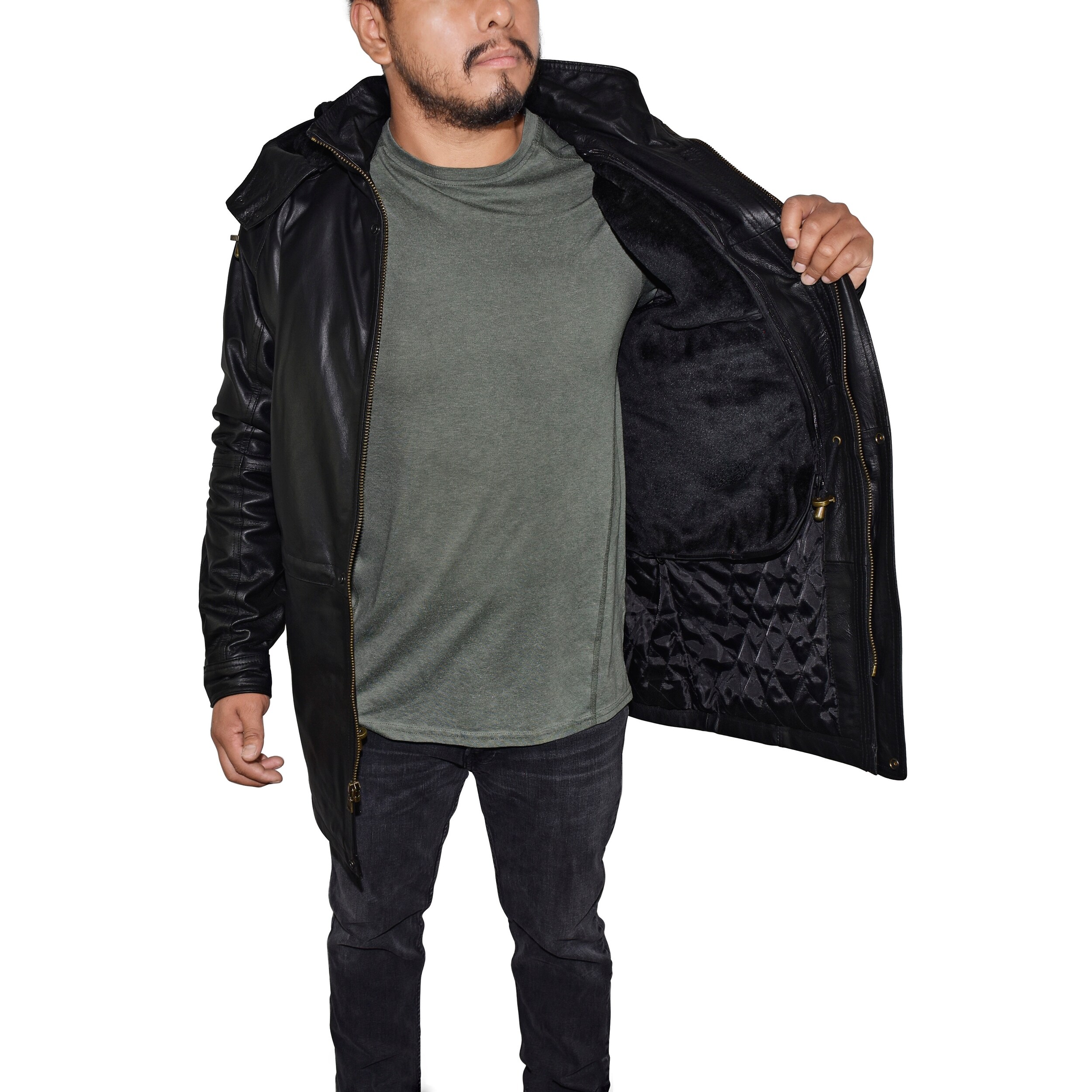 three quarter leather coats