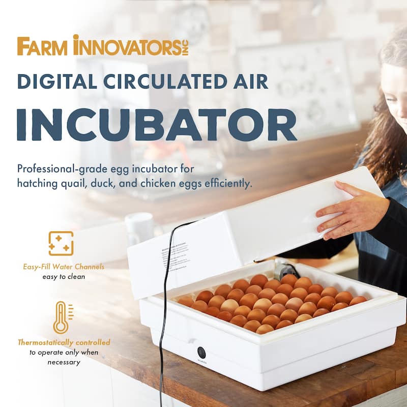 Farm Innovators 4250 Digital Circulated Air Incubator, w/Auto Egg Turner, 4 Pack - 8.75