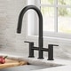 preview thumbnail 1 of 86, KRAUS Oletto Bridge Kitchen Faucet with 2-Function Pull-Down Sprayhead MB - Matte Black - KPF-3122 Pulldown faucet 15 7/8" Height