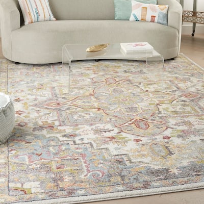Nourison Juniper Persian Farmhouse Medallion Multicolored Area Rug