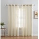 preview thumbnail 19 of 94, HLC.me Abbey Faux Linen Textured Semi Sheer Privacy Light Filtering Transparent Window Grommet Curtain Panels, Pair 54 W x 72 L per panel - Set of 2 - Beige