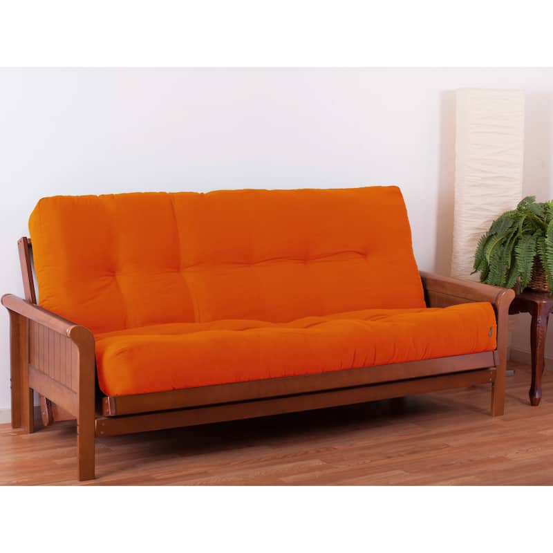 9-inch Thick Twill Futon Mattress (Twin, Full, or Queen) - Tangerine Dream - Queen