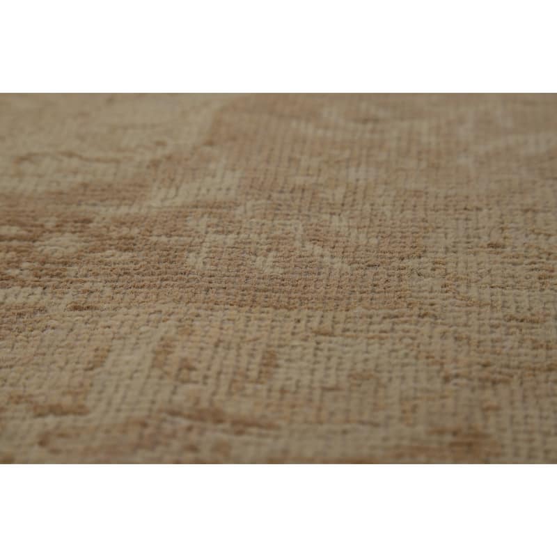 Pink & Gold Beige Tabriz Persian Vintage Rug Handmade Wool Carpet - 10'0" x 13'0"