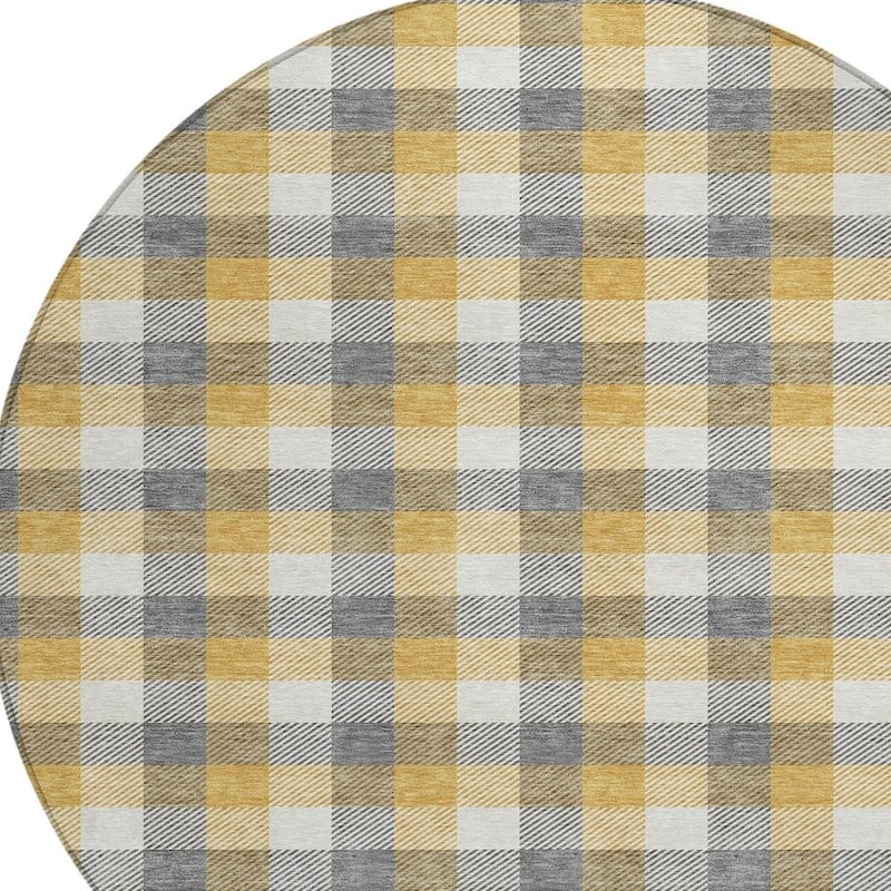 HomeRoots Plaid Transitional Rectangle Outdoor Rug
