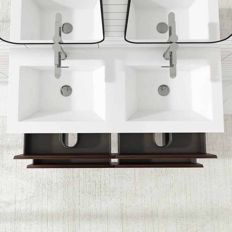 Floating Bathroom Vanity with two Resin Top