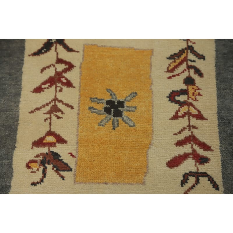 Square Wool Gabbeh Vegetable Dye Large Rug Handmade Wool Carpet - 12' 4'' X 12' 3''