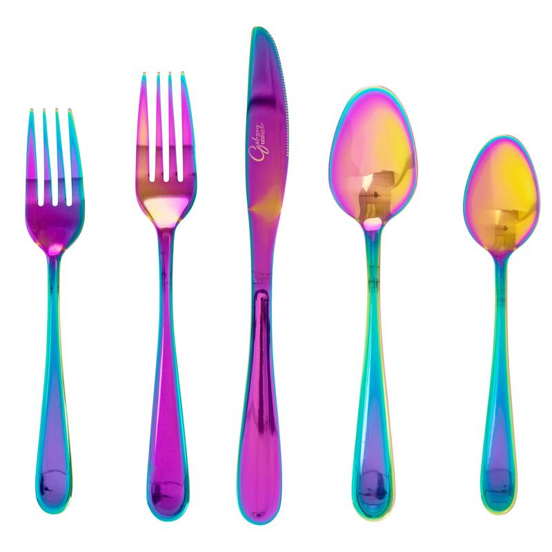Lymm 20 Piece Stainless Steel Silverware set in Rainbow