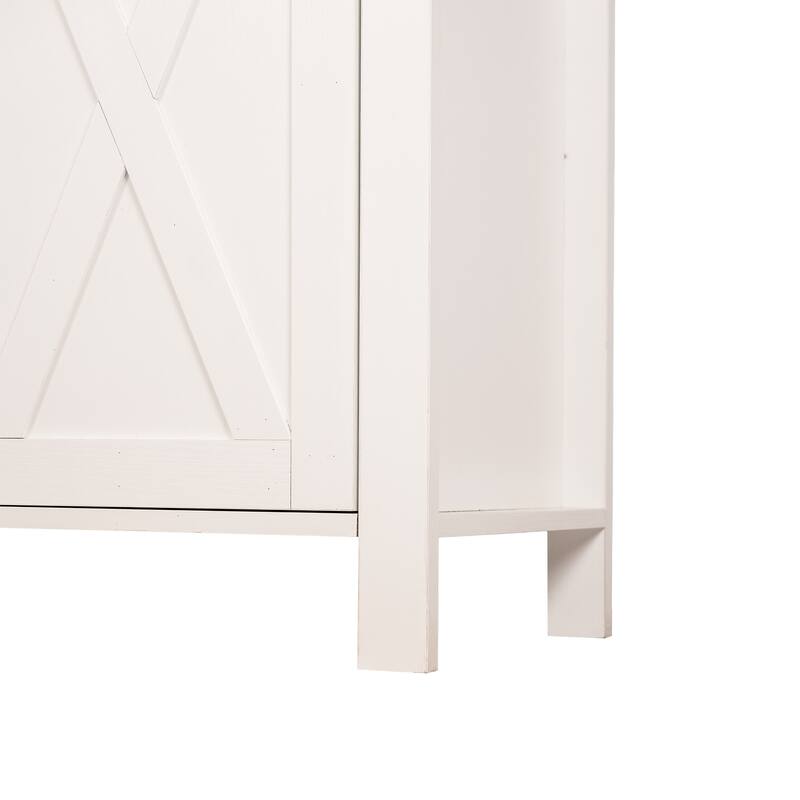 Arched Kitchen Pantry Cabinet, Storage Cabinet with Large Drawers, Display Cabinet with Glass Doors & Adjustable Shelves