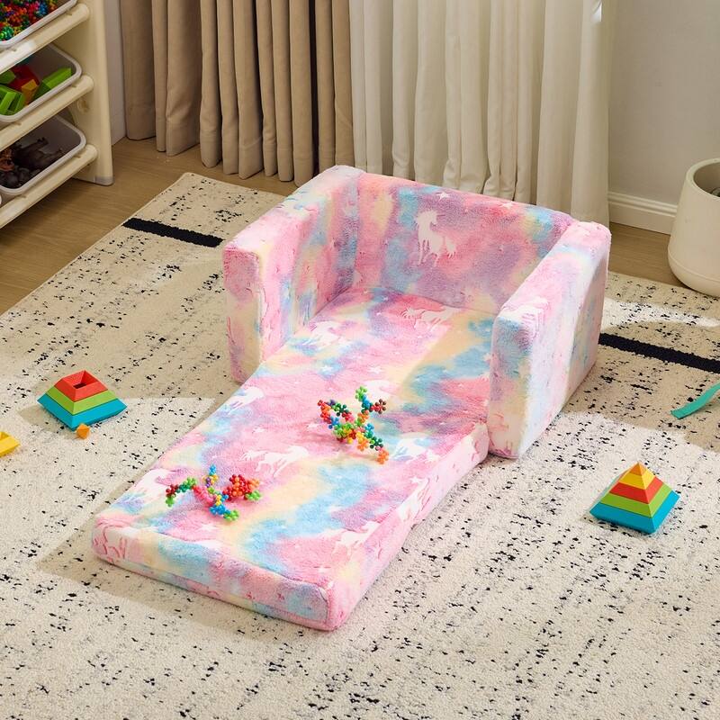1-Piece Full Sponge Kids Single Folding Sofa Bed With Luminous Feature