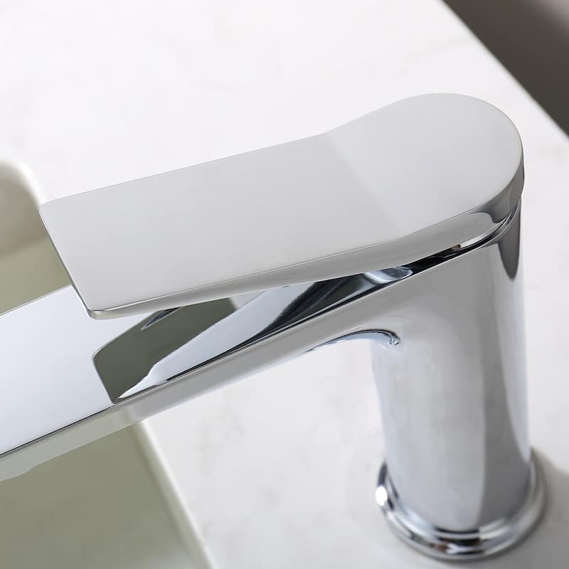 Chrome Single Handle Bathroom Faucet for 1 Hole Vanity Sink - 7.08" x 1.77" x 7.24"