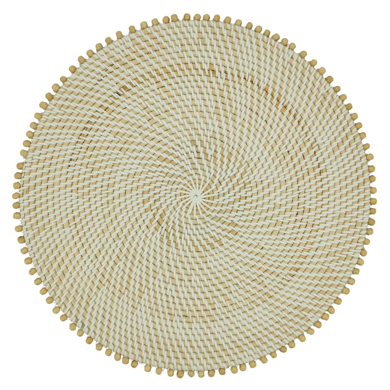 Beaded Edge Design Table Mats (Set of 4) - Set of 4 - 15" - Natural