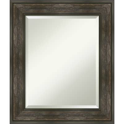 Beveled Wall Mirror - Rail Rustic Char Frame - Rail Rustic Char