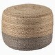 preview thumbnail 22 of 23, The Curated Nomad Camarillo Modern Jute Pouf/ Floor Pillow Taupe/Beige