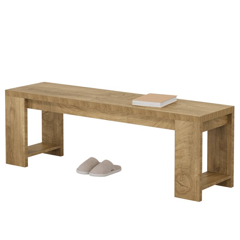 47.2" Wooden Entryway Bench, Hallway Foyer Shoe Storage Accent Bench for Bedroom