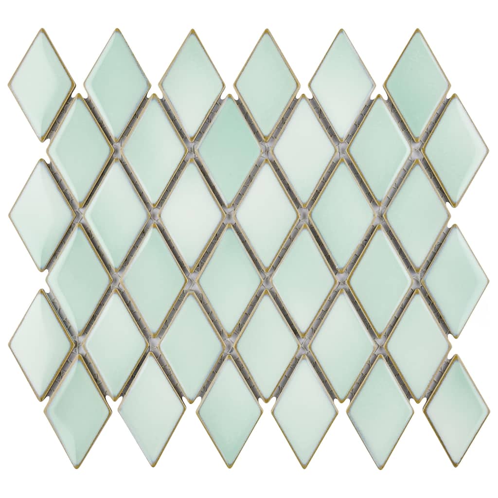 Merola Tile Hudson Kite Pistachio 10-1/8" x 11-3/4" Porcelain Mosaic Floor and Wall Tile