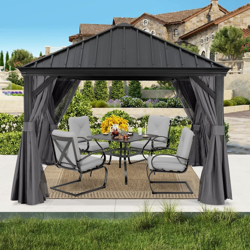 ABCCANOPY Outdoor Hardtop Gazebo with Galvanized Steel Double Roof