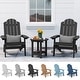 preview thumbnail 1 of 44, WINSOON 3-Piece All Weather HIPS Outdoor Folding Adirondack Chairs and Table Set