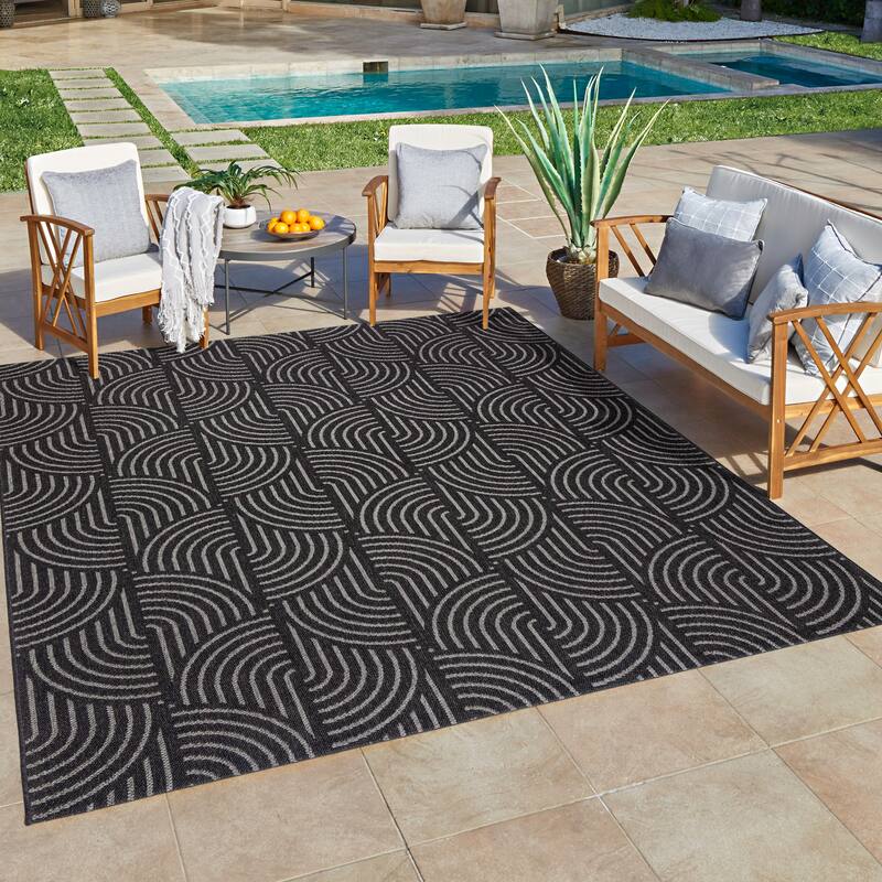 Tropea Mika All Weather Flatweave Indoor Outdoor Area Rug Modern Geometric Polypropylene