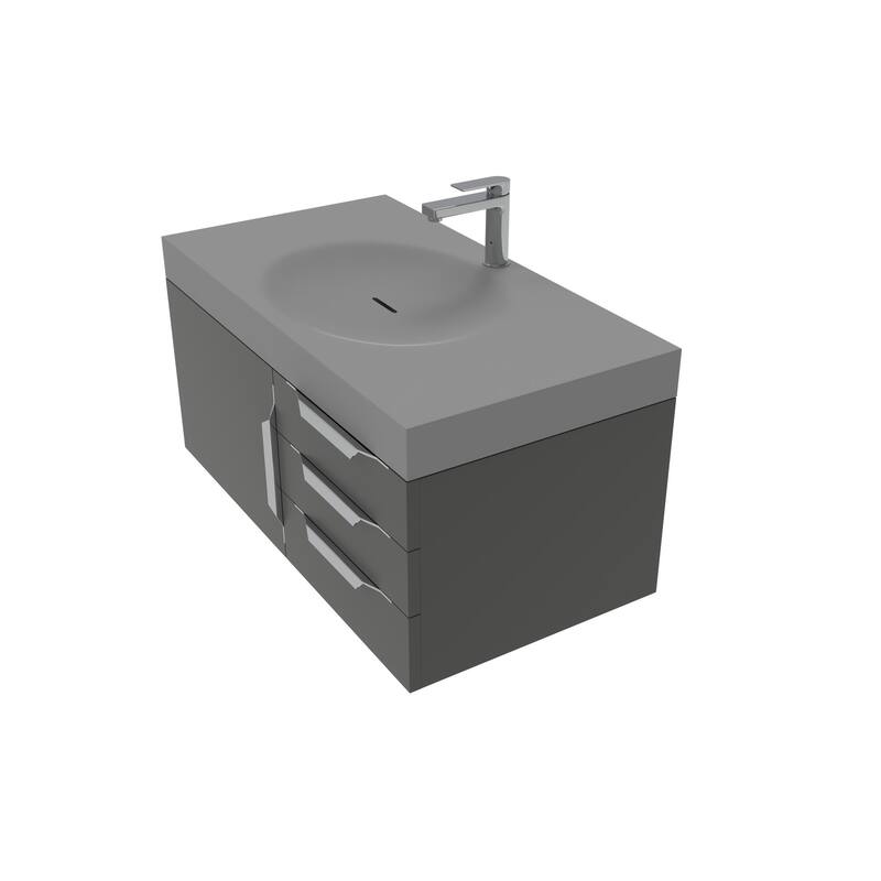 Rosario Wall Mounted Bathroom Vanity, Base Only